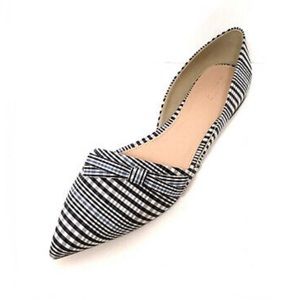 J.Crew Sloan plaid d'Orsay flats with bow